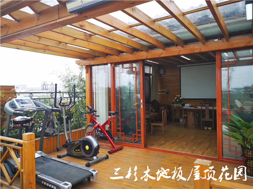三杉木地板屋頂花園